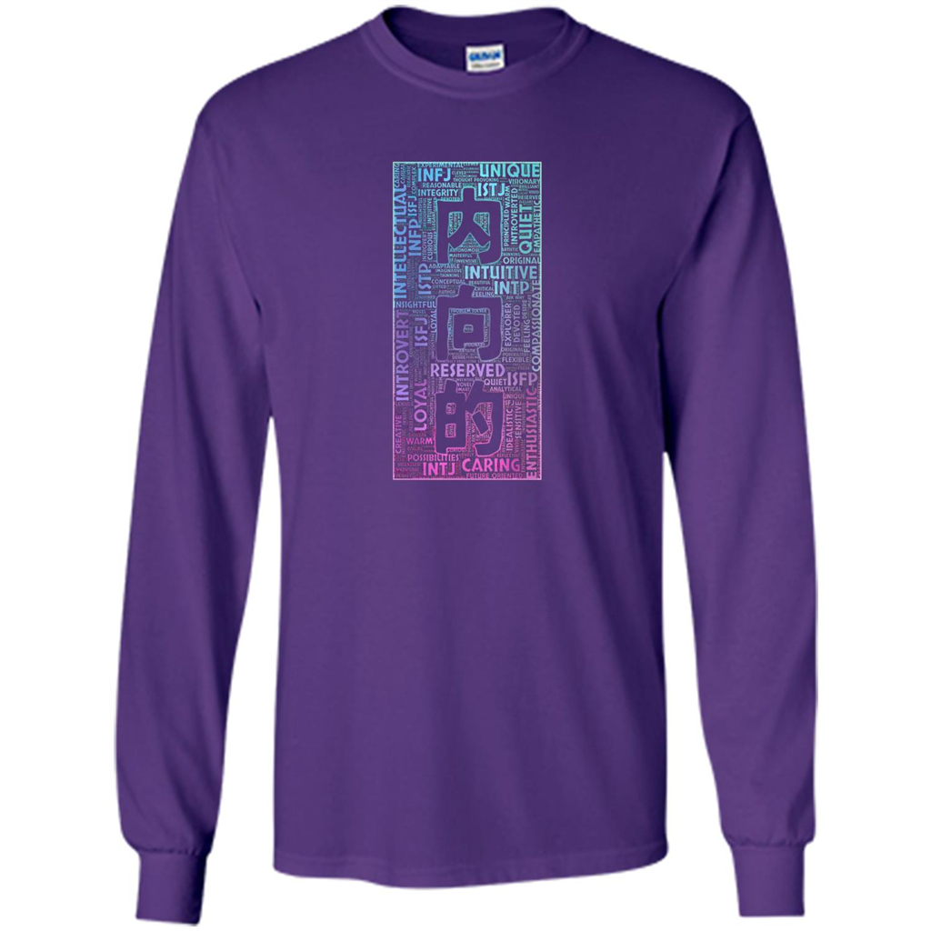 Japanese Introvert T-Shirt With Kanji Text Purple