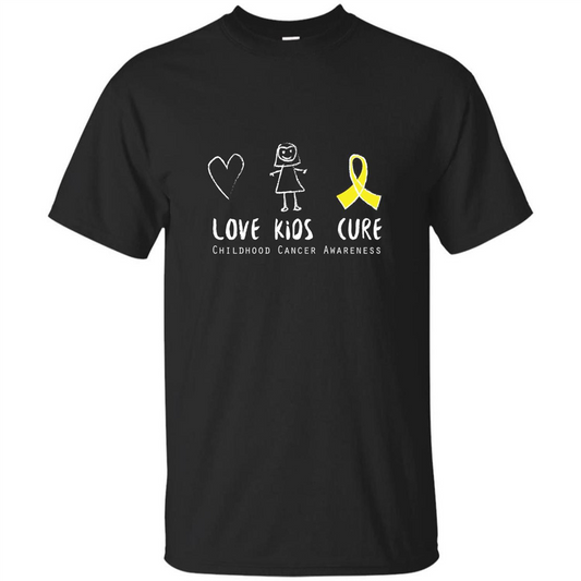 Love Kids Cure Childhood Cancer Awareness T-shirt Black