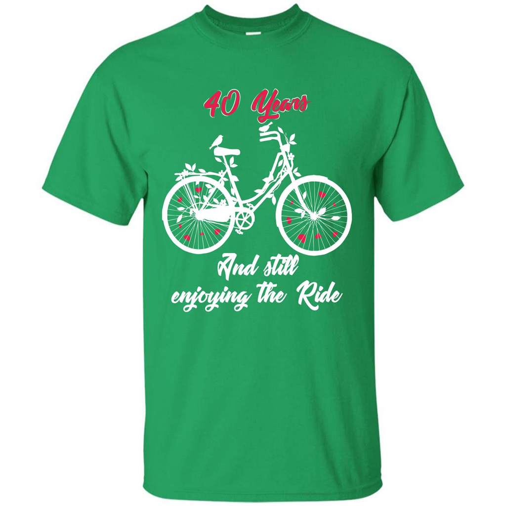 Anniversary T-shirt 40 Years And Still Enjoying The Ride Irish Green