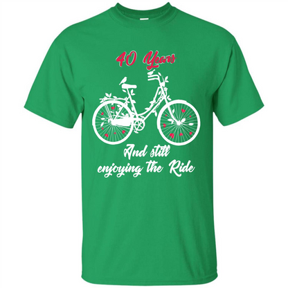 Anniversary T-shirt 40 Years And Still Enjoying The Ride Irish Green