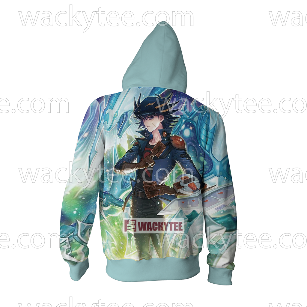 Yu-Gi-Oh! Yusei Fudo and Stardust Dragon 3D Zip Up Hoodie