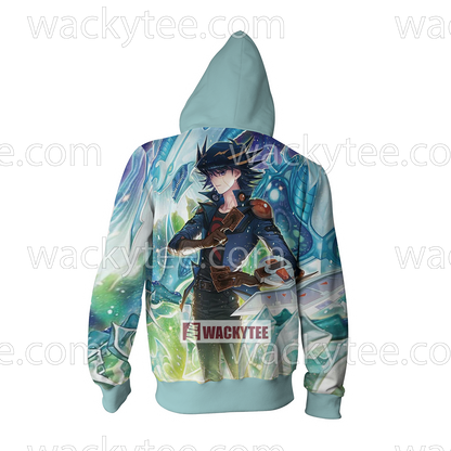 Yu-Gi-Oh! Yusei Fudo and Stardust Dragon 3D Zip Up Hoodie