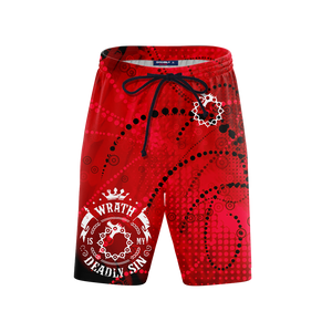 The Seven Deadly Sins - Wrath 3D Beach Shorts