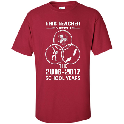 This Teacher Survived The 2016 2017 School Years T-shirt Cardinal