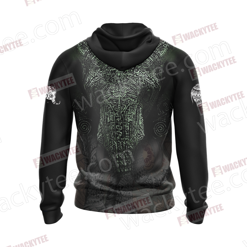 Hipster Elephant Unisex 3D Hoodie