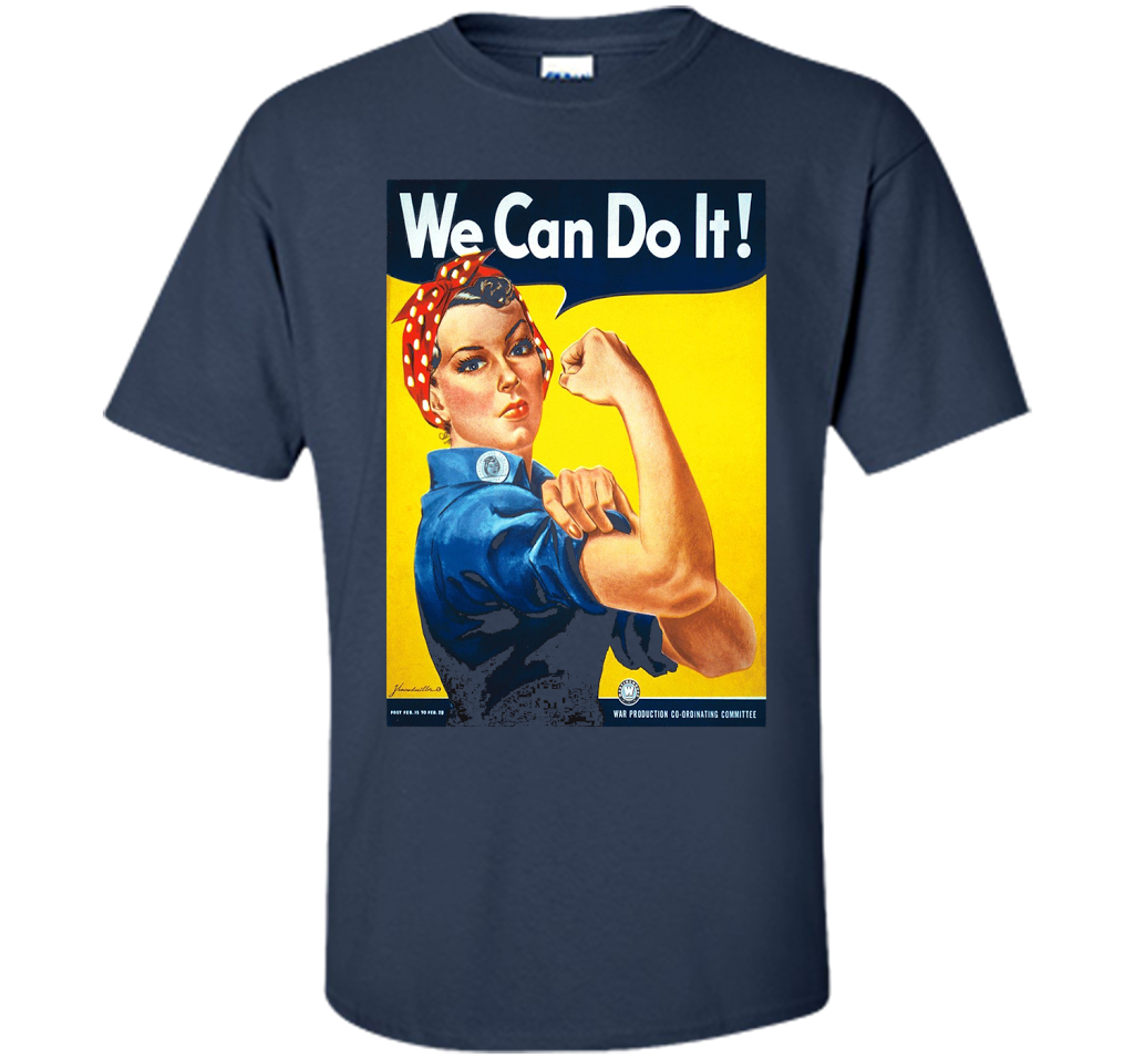 We Can Do It Poster Rosie The Riveter T-shirt Navy