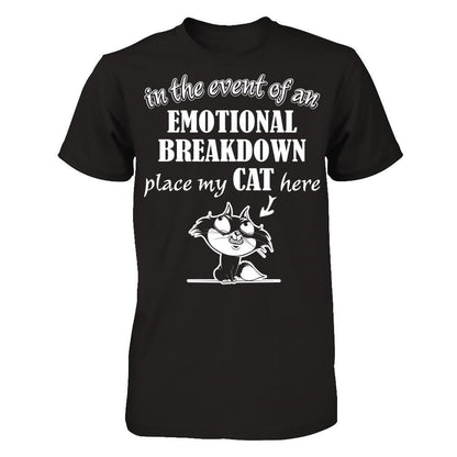 In The Event Of An Emotional Breakdown Place My Cat Here Gildan - Short Sleeve Tee Black