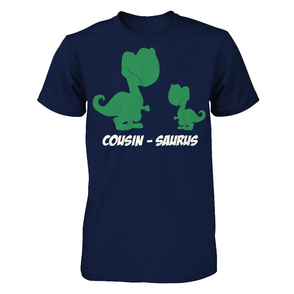 Dino Family T-shirt Cousin-Saurus Gildan - Short Sleeve Tee Navy