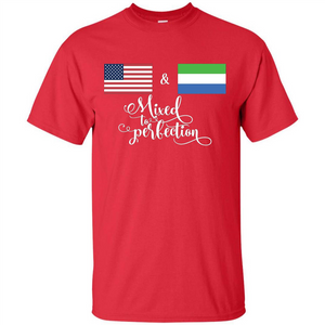 American + Sierra Leone Mixed To Perfection Flag T-Shirt