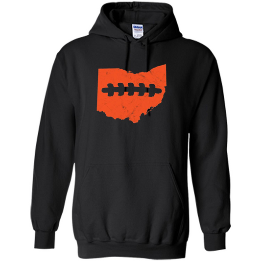 Ohio Outline Football T-shirt Black