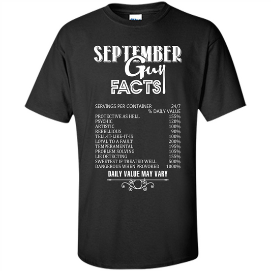 September Guy Facts T-shirt Black