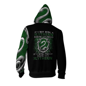 It's Being Proud Making Us A Slytherin Harry Potter New Collection Zip Up Hoodie