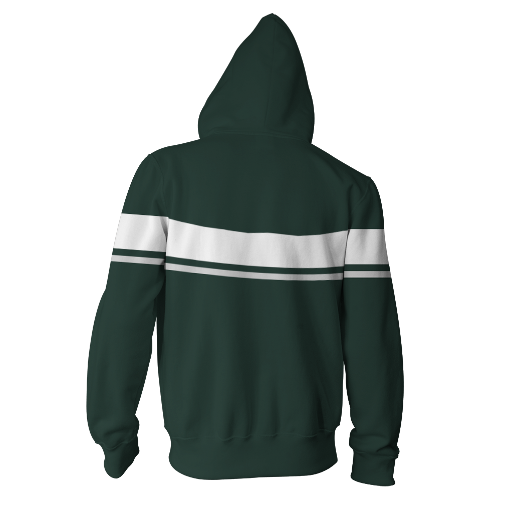Hogwarts House Slytherin Harry Potter Zip Up Hoodie
