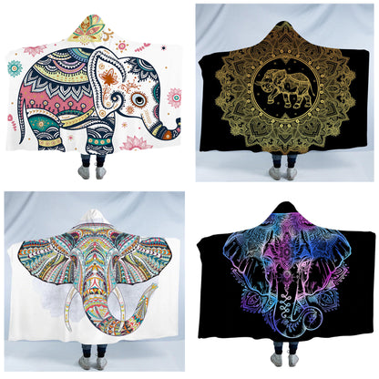 Hooded Blanket Indian Elephant Collection 4 version