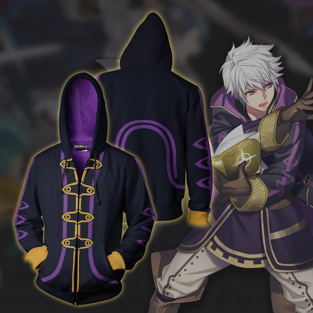 Fire Emblem Robin Cosplay Zip Up Hoodie Jacket 4XL