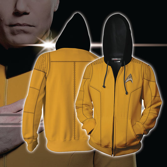 Star Trek: Discovery Captain James T. Kirk Cosplay Zip Up Hoodie Jacket 4XL