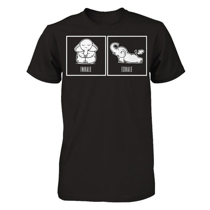 Elephant Inhale - Exhale T-shirt Gildan - Short Sleeve Tee Black