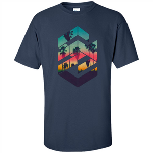 Summer T-shirt Geometric Sunset Beach