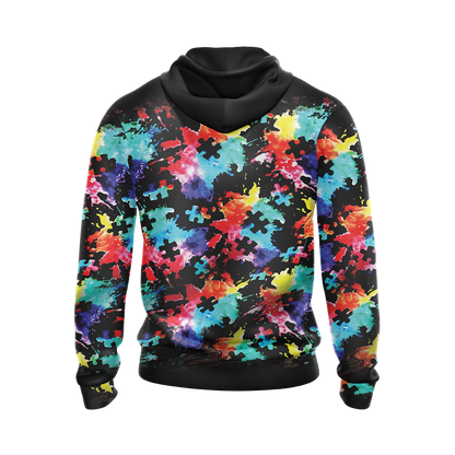 Autism Mama Bear Unisex Zip Up Hoodie