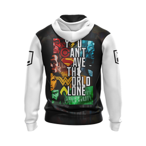 Justice League - You Can't Save The World AloneUnisex Zip Up Hoodie