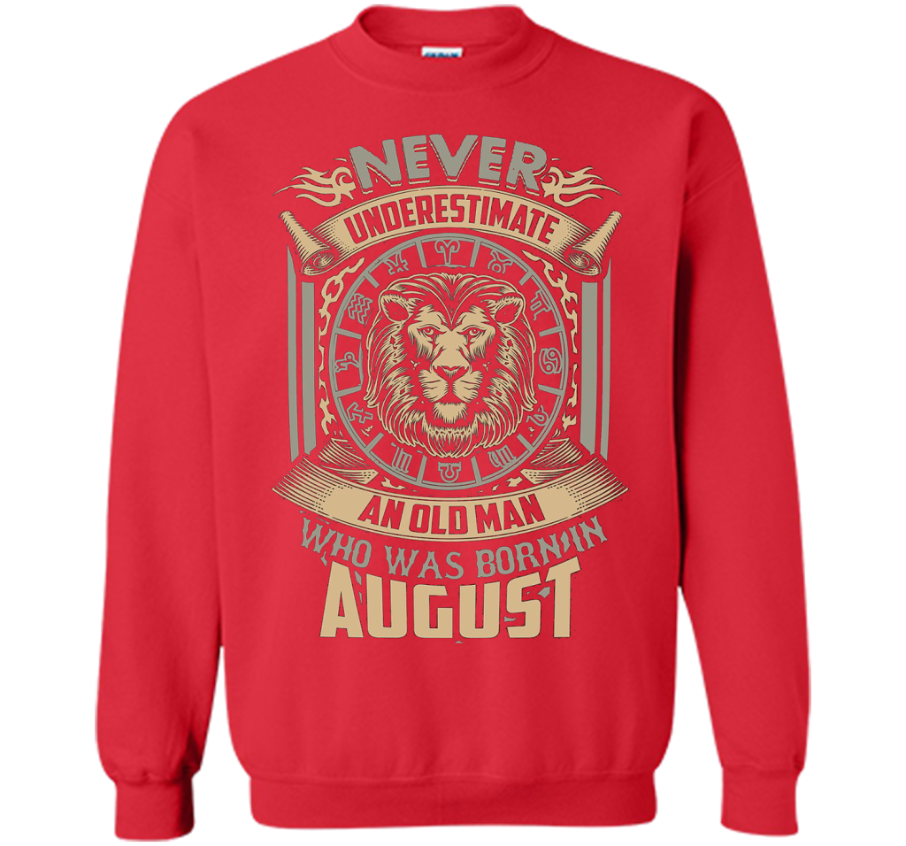 August T-shirt Old Man Born In August Red