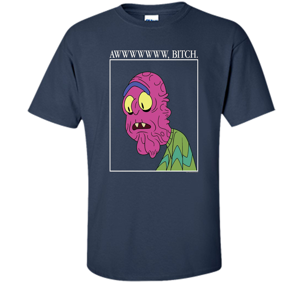 Rick &amp; Morty Aww Bitch shirt Navy