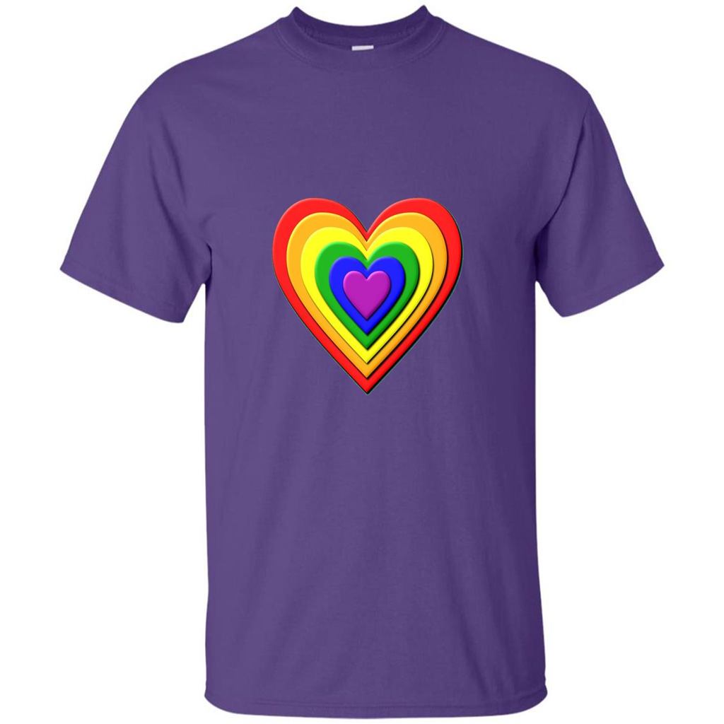 LGBT T-shirt Rainbow Heart T-shirt Purple