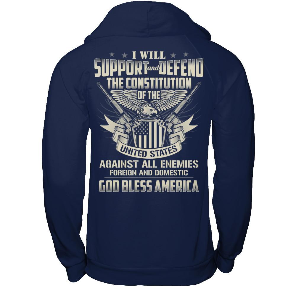 I Will Support And Defend The Constitution Of The United States T-shirt Gildan - Pullover Hoodie Navy