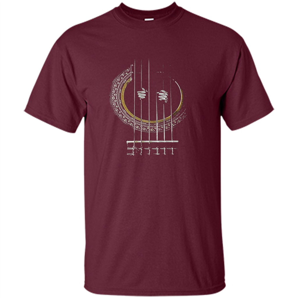 Guitar T-shirt Love Go Where The Guitar Takes You Maroon