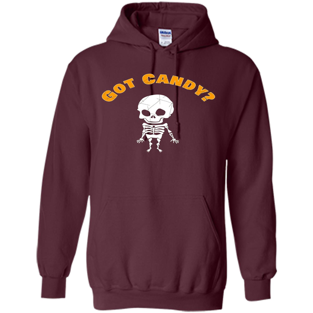 Cute Skeleton Asking For Candy Halloween T-shirt Maroon