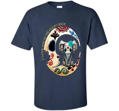 Elephant I Love You To The Moon Back T-shirt Navy