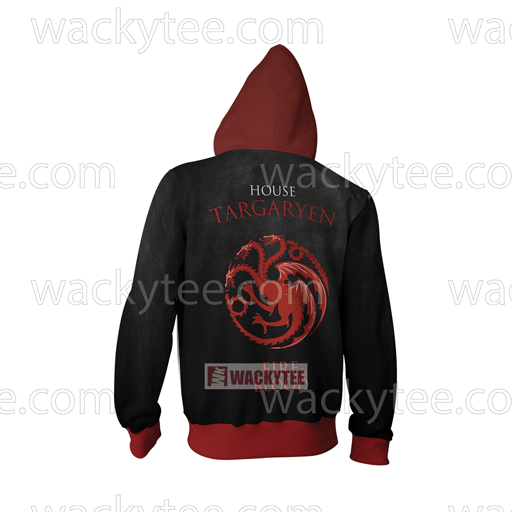 Daenerys Targaryen Game Of Thrones Fire And Blood Zip Up Hoodie