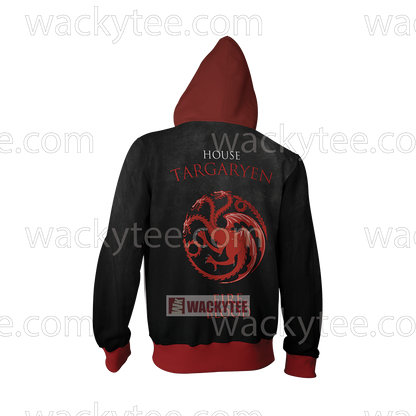 Daenerys Targaryen Game Of Thrones Fire And Blood Zip Up Hoodie