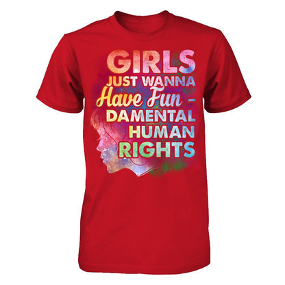 Girls Just Wanna Have Fun - Damental Human Rights T-shirt Gildan - Short Sleeve Tee Red