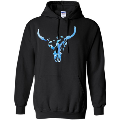 Watercolor Cow Skull T-Shirt Black