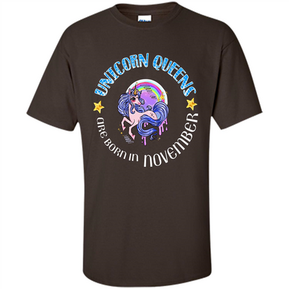 November Unicorn T-shirt Unicorn Queens Are Born November Dark Chocolate