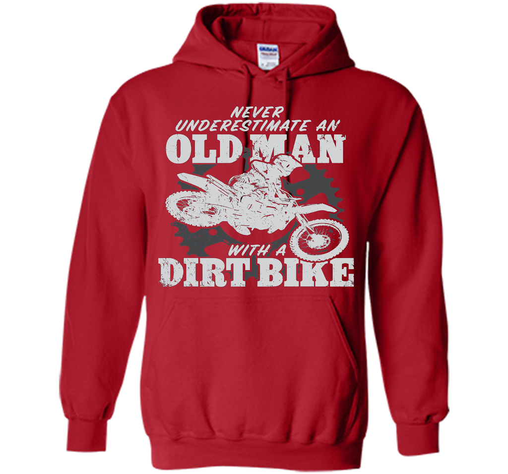 Never Underestimate an Old Man with a Dirt Bike t-shirt MX cool shirt Red