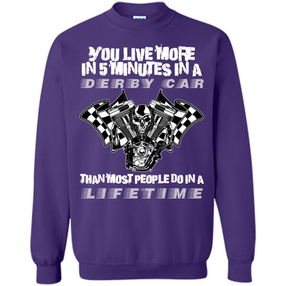 Derby Car Life Time T-shirt You Live More In 5 Minutes In A Derby Car Orange