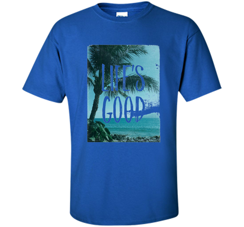 Life's Good Palm Tree T-Shirt cool shirt Royal
