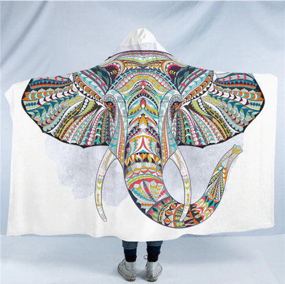 Hooded Blanket Indian Elephant Collection 4 version Indian Elephant