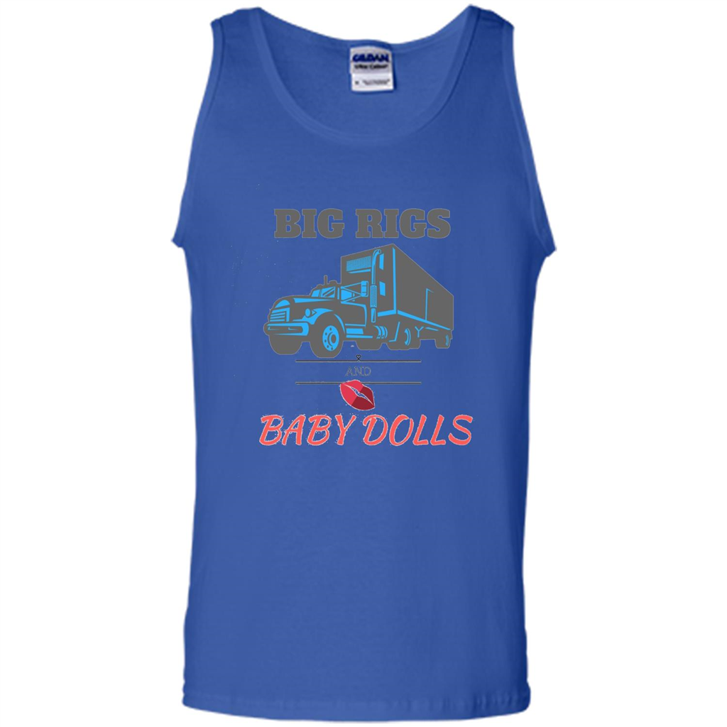Trucker T-shirt Big Rigs And Baby Dolls Royal