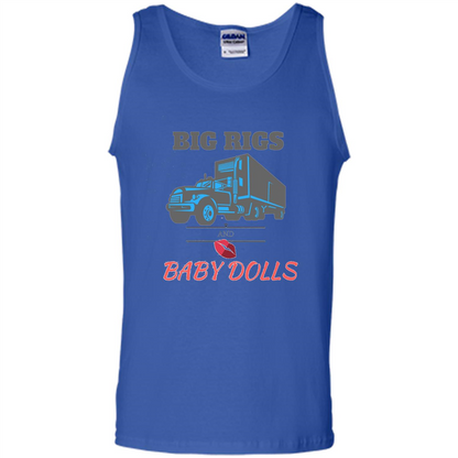 Trucker T-shirt Big Rigs And Baby Dolls Royal