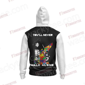 Autism It's Okay To Be Different You're Never Walk Alone Unisex 3D Hoodie