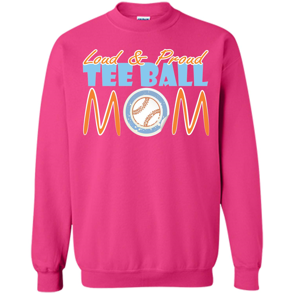 Softball Mommy T-shirt Loud And Proud Heliconia