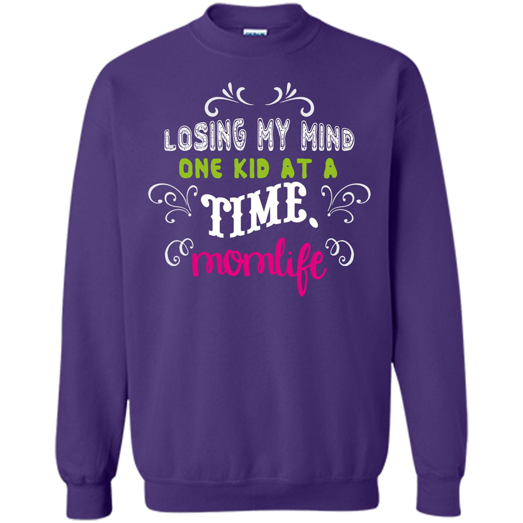 Mommy T-shirt Losing My Mind One Kid At A Time MomLife Orange