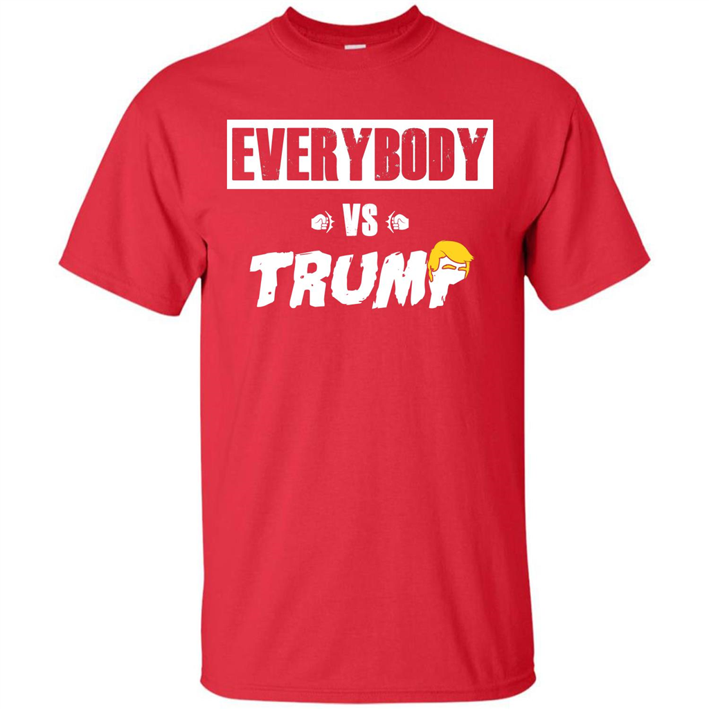 Funny American T-shirt Everybody Vs Trump Red