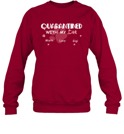 Stay home with my cats ( Customized Name ) Sweatshirt Sweatshirt Cardinal Red
