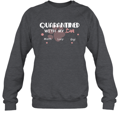 Stay home with my cats ( Customized Name ) Sweatshirt Sweatshirt Dark Heather