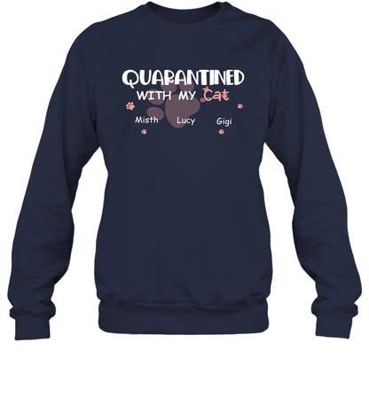 Stay home with my cats ( Customized Name ) Sweatshirt Sweatshirt Navy