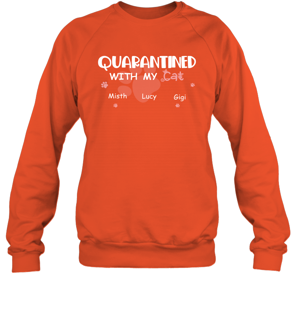 Stay home with my cats ( Customized Name ) Sweatshirt Sweatshirt Orange